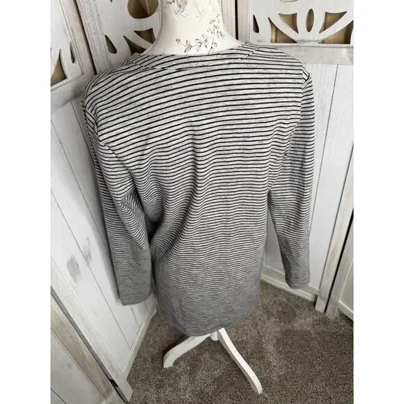 Duluth Trading Company Tunic Shirt Dress Womens Size Medium Striped Gray - Picture 2 of 6
